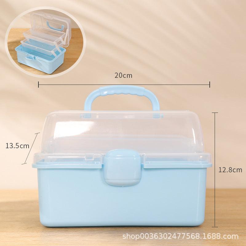 Small 3-Layer Foldable Storage Box Portable Medicine Box