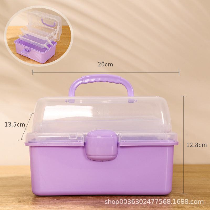 Small 3-Layer Foldable Storage Box Portable Medicine Box