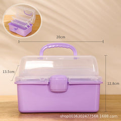 Small 3-Layer Foldable Storage Box Portable Medicine Box