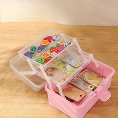 Small 3-Layer Foldable Storage Box Portable Medicine Box