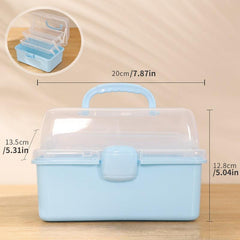 Small 3-Layer Foldable Storage Box Portable Medicine Box
