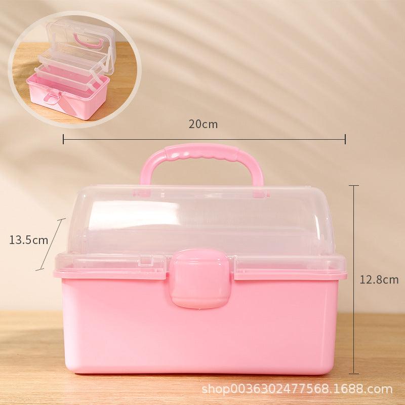 Small 3-Layer Foldable Storage Box Portable Medicine Box