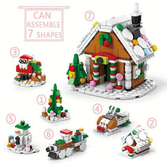6-in-1 Christmas Snowy House Building Blocks Assembly Shapes Educational Toys