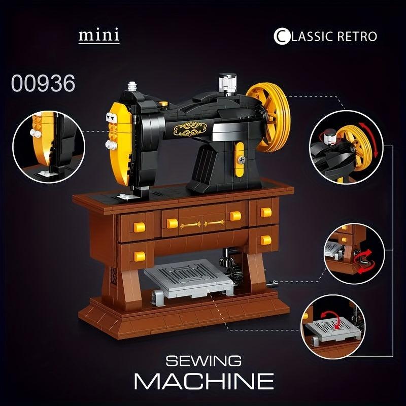 633pcs Retro Sewing Machine Building Blocks DIY Toys Room Decoration