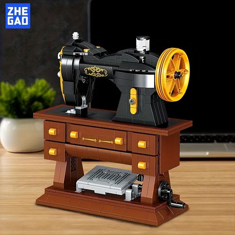 633pcs Retro Sewing Machine Building Blocks DIY Toys Room Decoration