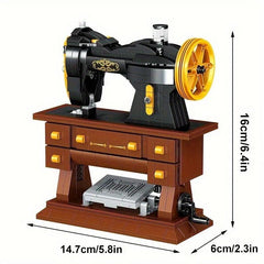 633pcs Retro Sewing Machine Building Blocks DIY Toys Room Decoration