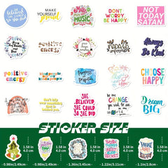 50pcs Optimistic Graffiti Stickers Vinyl Waterproof Stickers for Adults