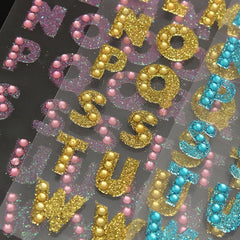 26 Alphabet Letters Glitter Crystal Sticker DIY Decoration