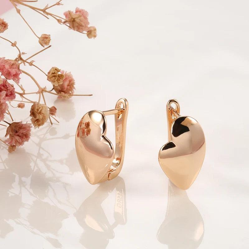 Golden Hanging Earrings For Women Romantic Fine Jewelry Party Gift