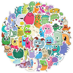 50pcs Little Monster Stickers Anime Decals for Phone Water Cup Luggage