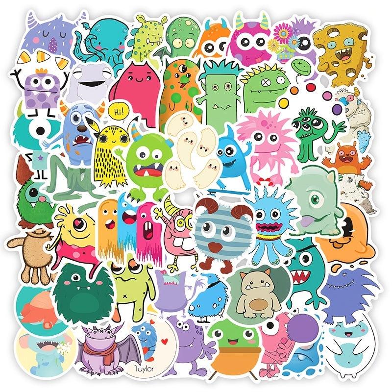 50pcs Little Monster Stickers Anime Decals for Phone Water Cup Luggage