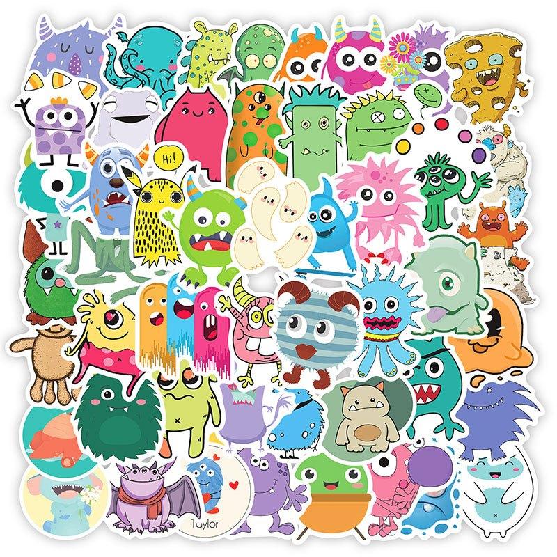 50pcs Little Monster Stickers Anime Decals for Phone Water Cup Luggage