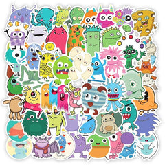 50pcs Little Monster Stickers Anime Decals for Phone Water Cup Luggage