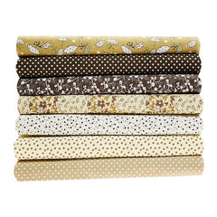 7 Pcs Quilting Fabric Bundles Fat Quarters Craft Fabric 9.84 x 9.84 Inches