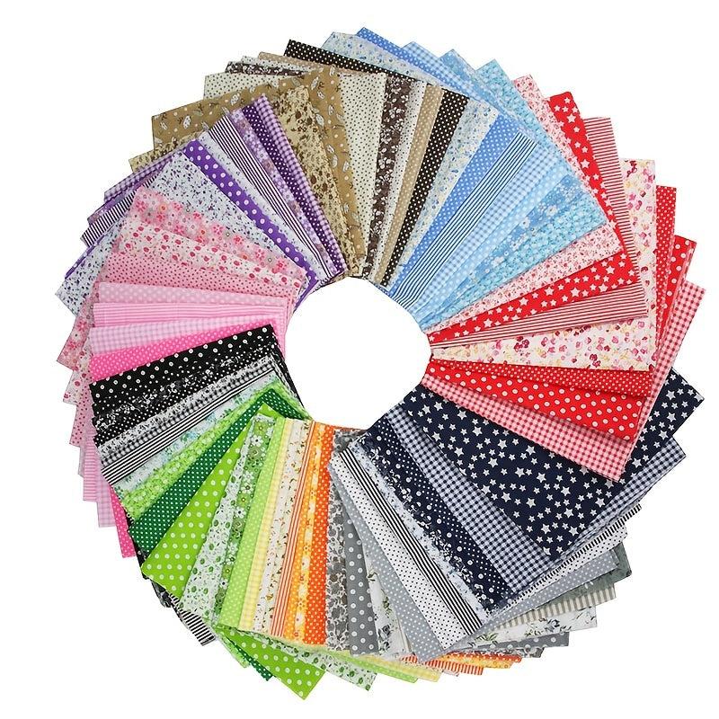 7 Pcs Quilting Fabric Bundles Fat Quarters Craft Fabric 9.84 x 9.84 Inches