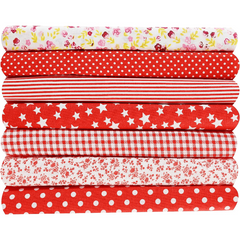 7 Pcs Quilting Fabric Bundles Fat Quarters Craft Fabric 9.84 x 9.84 Inches
