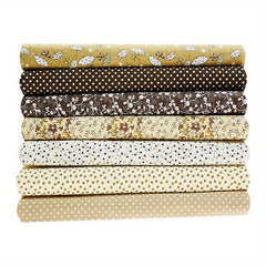 7 Pcs Quilting Fabric Bundles Fat Quarters Craft Fabric 9.84 x 9.84 Inches