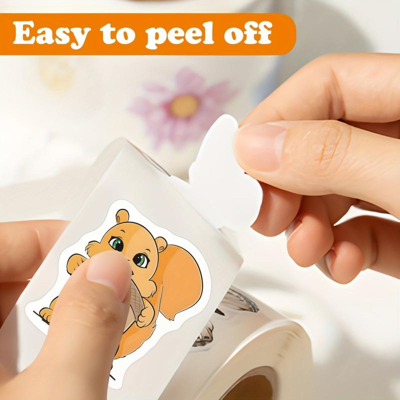 500pcs Vinyl Squirrel Stickers Roll For Journal Cartoon Animal Stickers