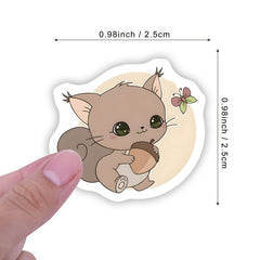 500pcs Vinyl Squirrel Stickers Roll For Journal Cartoon Animal Stickers