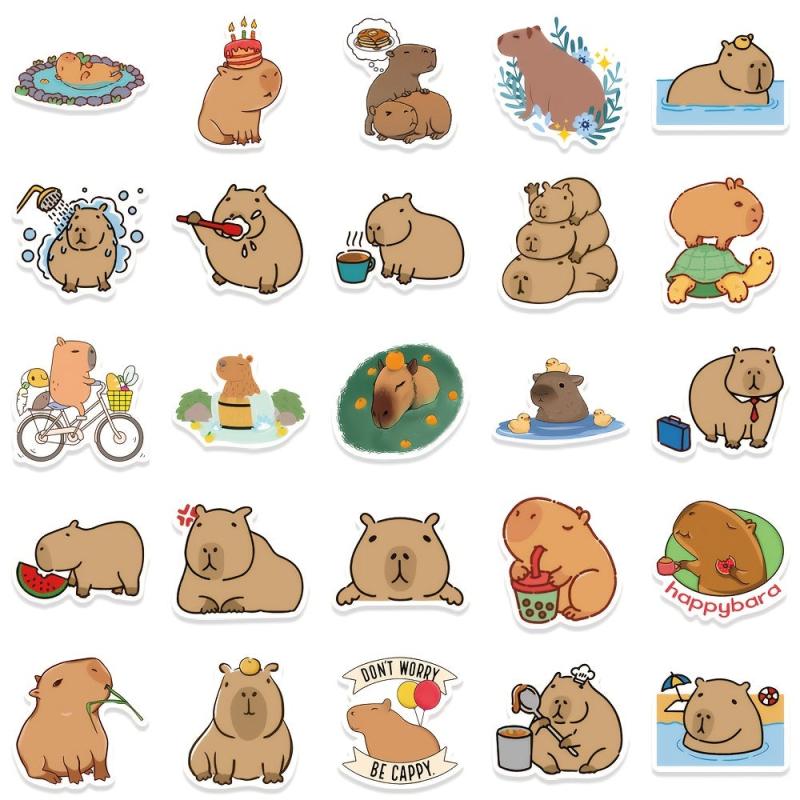 100pcs Capybara Stickers for Decorating, Waterproof