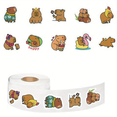 500PCS Fun Capybara Stickers for Water Bottles, Laptops, Skateboards