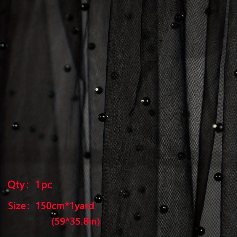 1yard Pearl Tulle Fabric Beads Veil Wedding Decor Organza DIY Lace Mesh