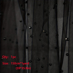 1yard Pearl Tulle Fabric Beads Veil Wedding Decor Organza DIY Lace Mesh