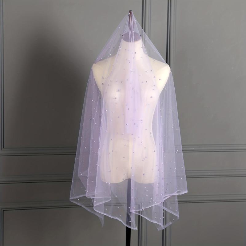 1yard Pearl Tulle Fabric Beads Veil Wedding Decor Organza DIY Lace Mesh
