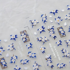 3D Camellia Nail Art Sticker Decals