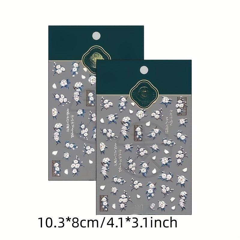 3D Camellia Nail Art Sticker Decals