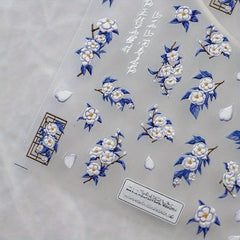 3D Camellia Nail Art Sticker Decals