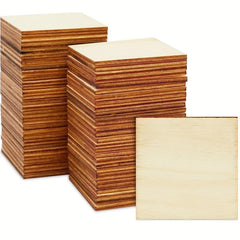 60pcs Wooden Cutout Tiles for DIY Crafts & Painting