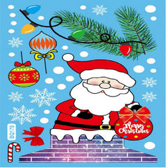 Christmas Decoration Glass Stickers Snowman Reindeer Candy Man