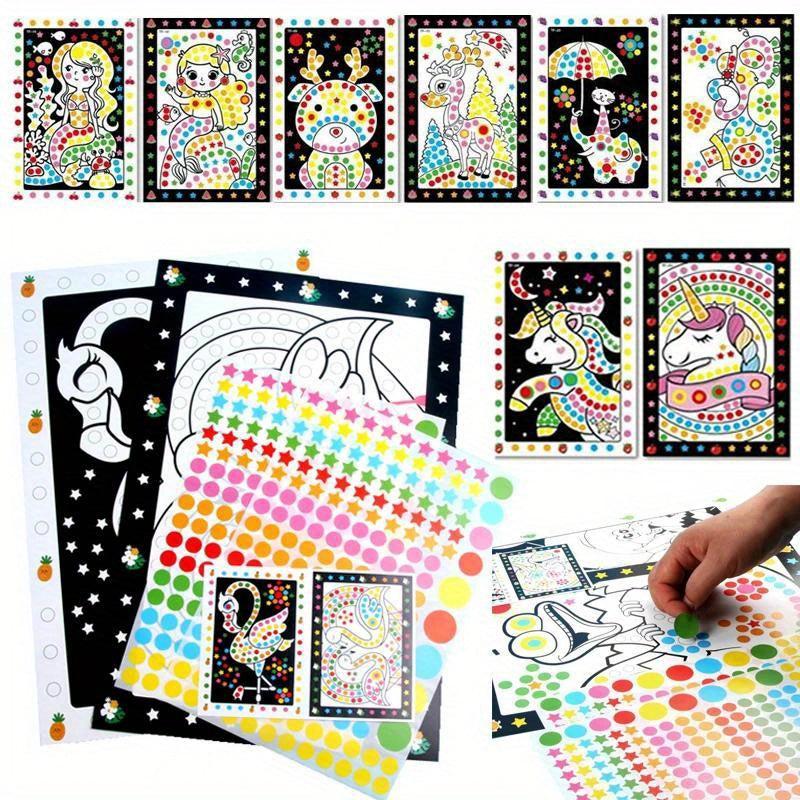 Colorful Dot Primary Mosaic Puzzle Stickers DIY Education Toy