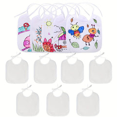 5pcs Blank Bib DIY Painted Waterproof Reusable Fabric Bib