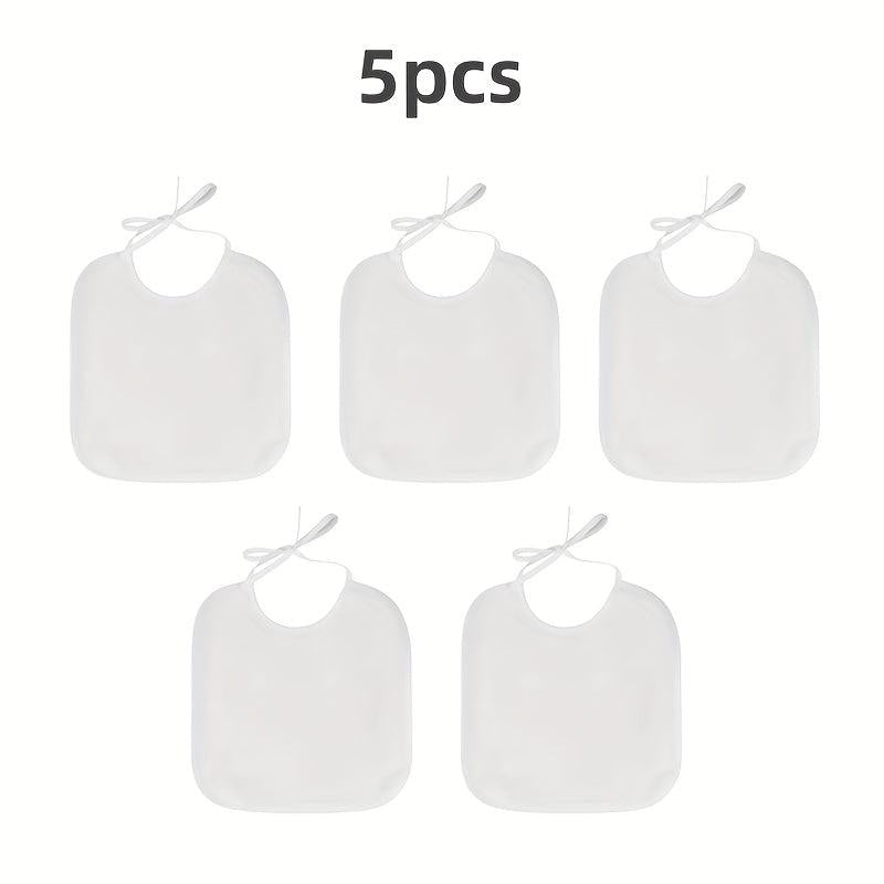 5pcs Blank Bib DIY Painted Waterproof Reusable Fabric Bib