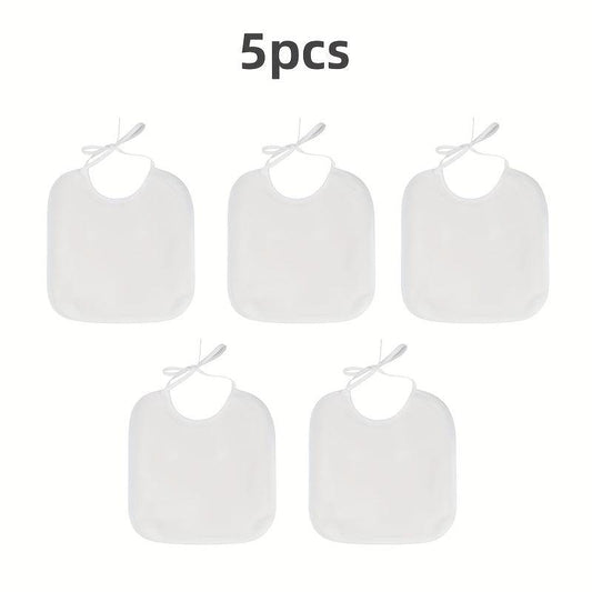 5pcs Blank Bib DIY Painted Waterproof Reusable Fabric Bib