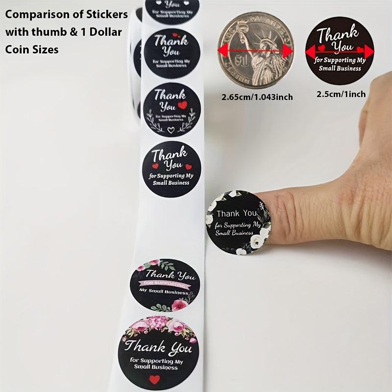 500pcs Thank You Round Stickers for Bakery Scrapbooking & Decorating