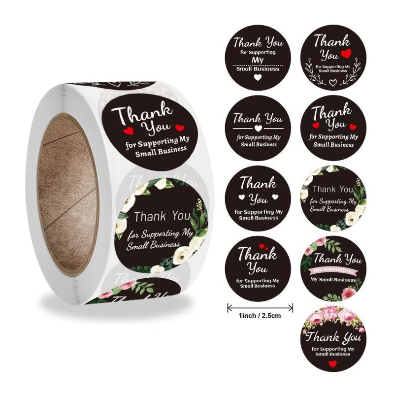 500pcs Thank You Round Stickers for Bakery Scrapbooking & Decorating