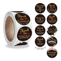 500pcs Thank You Round Stickers for Bakery Scrapbooking & Decorating