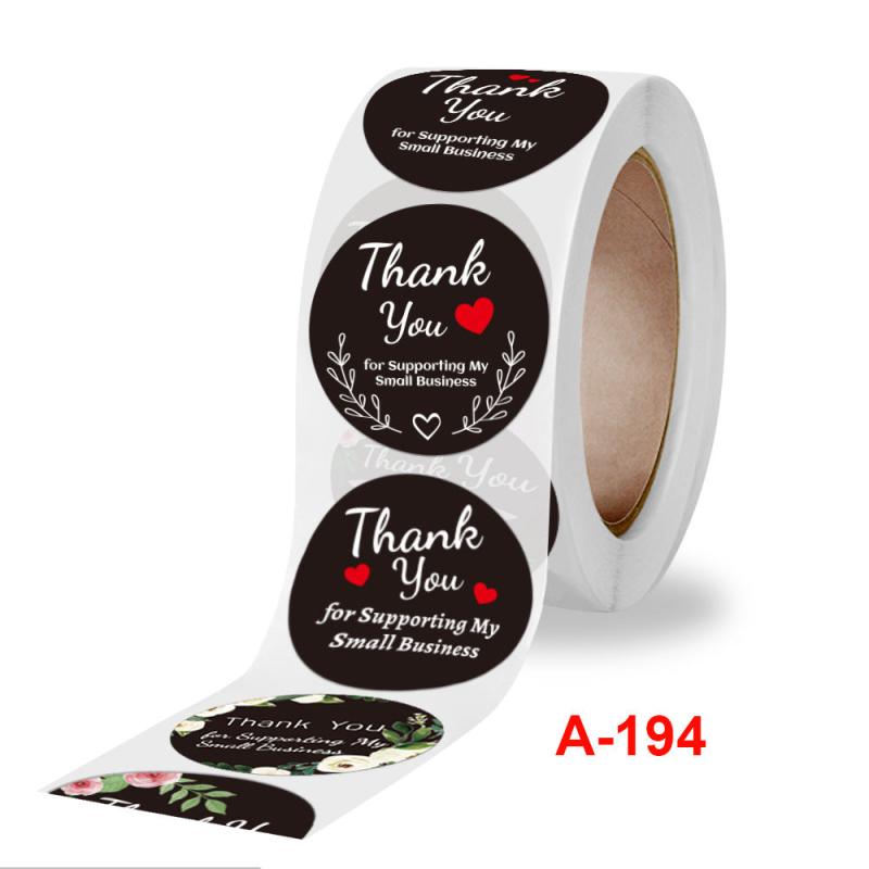 500pcs Thank You Round Stickers for Bakery Scrapbooking & Decorating