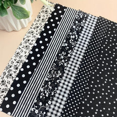 7pcs DIY Flower Series Cotton Fabric Block Printed Fabric Group Handicraft