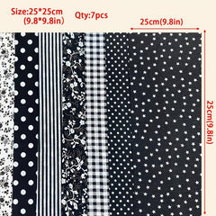 7pcs DIY Flower Series Cotton Fabric Block Printed Fabric Group Handicraft