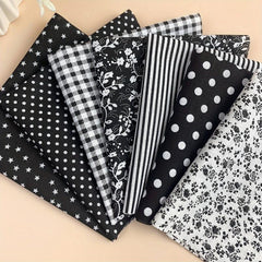 7pcs DIY Flower Series Cotton Fabric Block Printed Fabric Group Handicraft