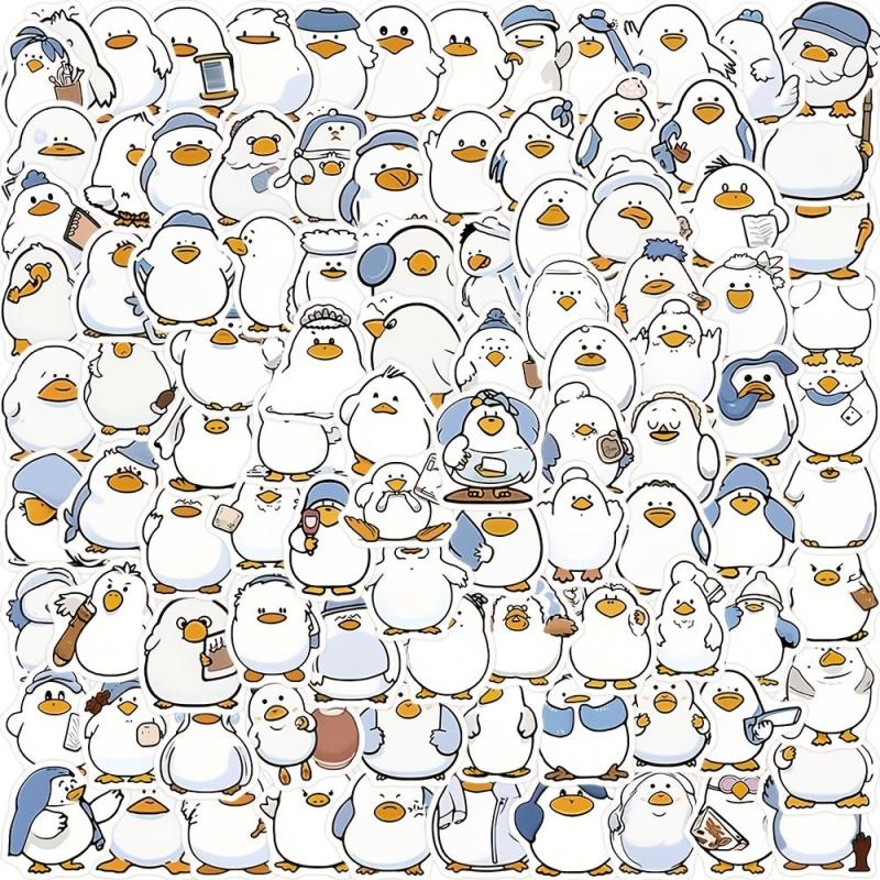 100pcs Little Duck & Brother Stickers Learning Toys DIY Party Supplies