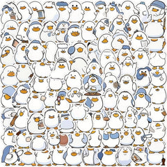 100pcs Little Duck & Brother Stickers Learning Toys DIY Party Supplies