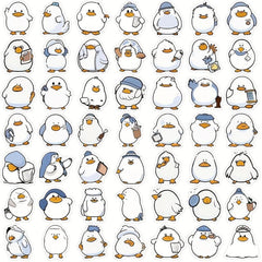 100pcs Little Duck & Brother Stickers Learning Toys DIY Party Supplies