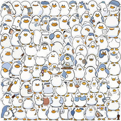 100pcs Little Duck & Brother Stickers Learning Toys DIY Party Supplies
