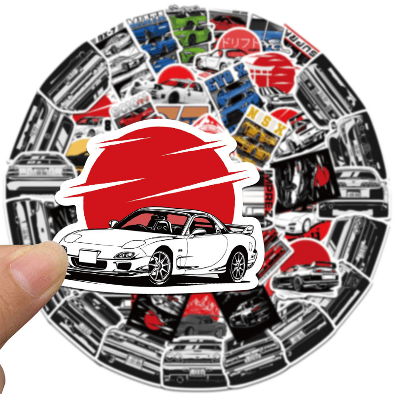 50pcs Racing Stickers Supercars JDM Sports Cars Motorcycles