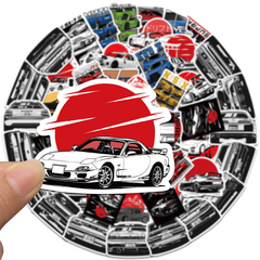 50pcs Racing Stickers Supercars JDM Sports Cars Motorcycles